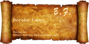 Boroka Fanni névjegykártya