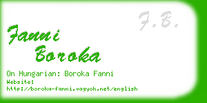 fanni boroka business card